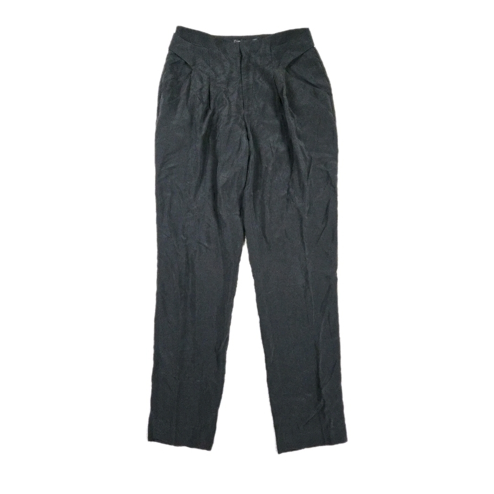 Theyskens Theory Silk Pants Black High Waist Pleated Clean Girl Corporate Luxury